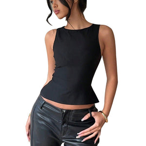 Summer new sexy European and American style small vest elastic sleeveless slim top women - Negative Apparel