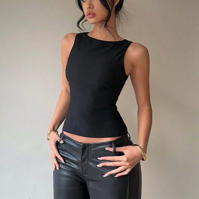 Summer new sexy European and American style small vest elastic sleeveless slim top women - Negative Apparel
