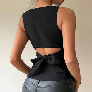 Summer new sexy European and American style small vest elastic sleeveless slim top women - Negative Apparel