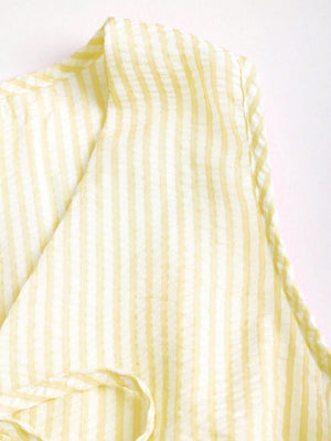 Summer Stripe Set | V - Neck Crop Top + Lace - Up Wide Pants - Negative Apparel