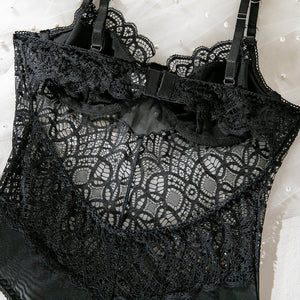 Summer suspenders sxy lace hollow body shaping jumpsuit ladies sxy underwear all - match outfit - Negative Apparel