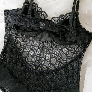 Summer suspenders sxy lace hollow body shaping jumpsuit ladies sxy underwear all - match outfit - Negative Apparel