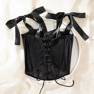 Summer tethered cami sequined backless steel ring gathered body - con sexy top - Negative Apparel