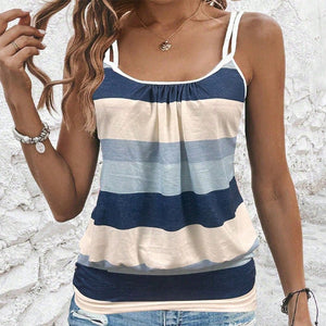 Summer Vacation Wind European and American Suspender Top Striped Small Vest - Negative Apparel