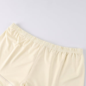 Sun - Kissed Serenity | Knitted Suspender & Shorts Loungewear Set - Negative Apparel