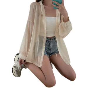 Sun protection clothing shirt women thin outerwear summer new design chiffon shirt - Negative Apparel