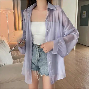 Sun protection clothing shirt women thin outerwear summer new design chiffon shirt - Negative Apparel