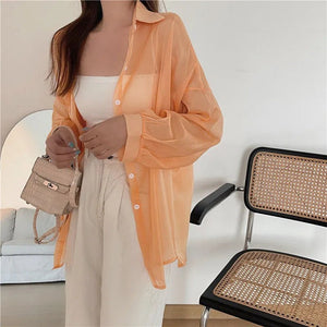 Sun protection clothing shirt women thin outerwear summer new design chiffon shirt - Negative Apparel