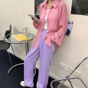 Sun protection clothing shirt women thin outerwear summer new design chiffon shirt - Negative Apparel