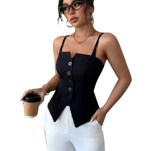 suspender cardigan small vest top - Negative Apparel