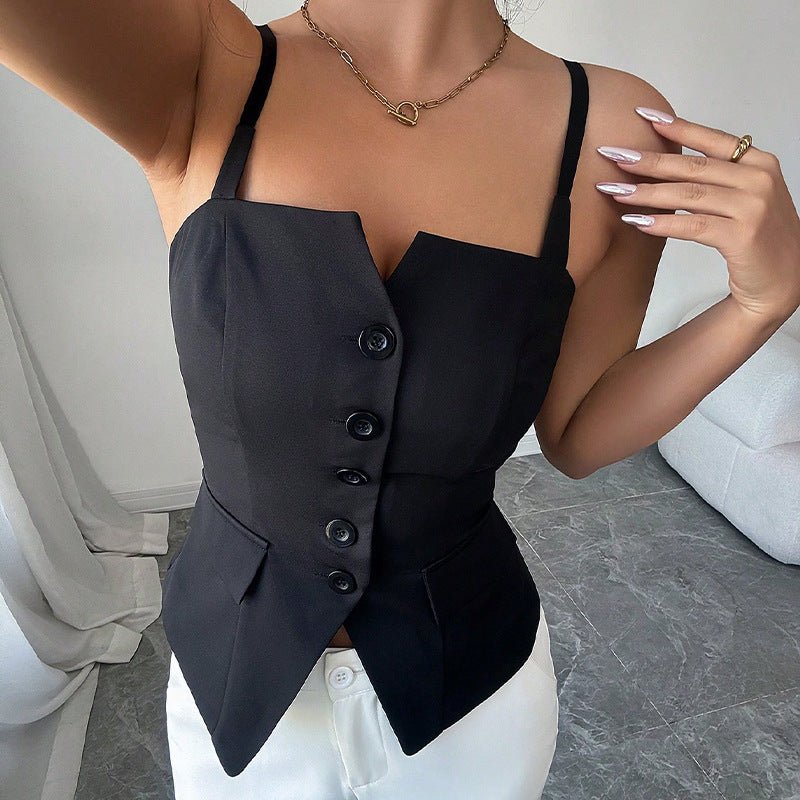 suspender cardigan small vest top - Negative Apparel