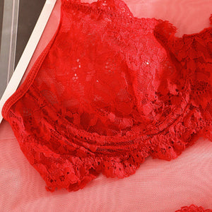 Suspender lace perspective sxy lingerie bra set - Negative Apparel