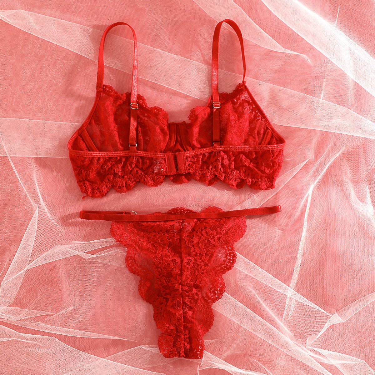 Suspender lace perspective sxy lingerie bra set - Negative Apparel