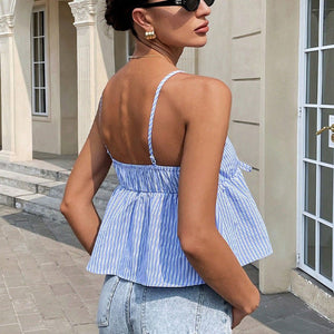 Suspenders striped small vest lace - up YDX1120 - Negative Apparel