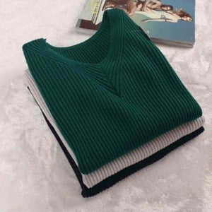 Sweater women's 2022 autumn new slim - fitting long - sleeved pullover tight V - neck thin top knitted bottoming shirt wholesale - Negative Apparel