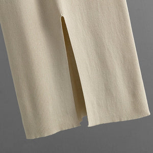 Sxy knitted suspender dress 2025 summer new style solid color back slit dress - Negative Apparel