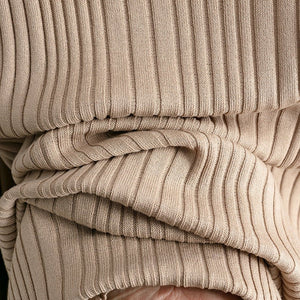 Sxy slim fit waist knitted dress 2025 summer new simple solid color long dress - Negative Apparel