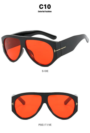 T - shaped large frame sunglasses pilot 2025 new toad fashion sunglasses - Negative Apparel