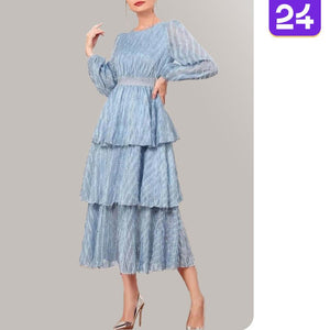 The Azure Ethereal | French Vintage Lace Maxi Dress - Negative Apparel