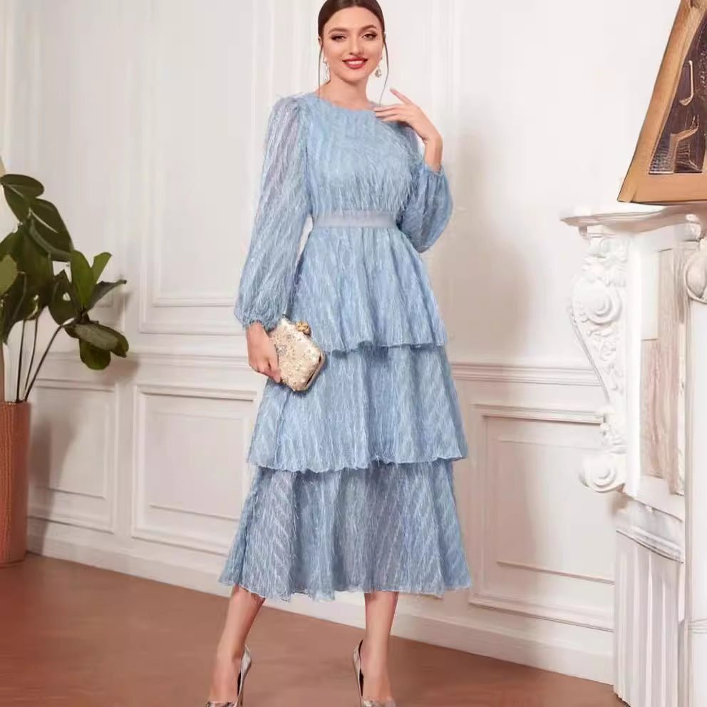 The Azure Ethereal | French Vintage Lace Maxi Dress - Negative Apparel
