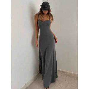 The Backless Siren | Women's Sleeveless High - Waist Bodycon Maxi Dress - Negative Apparel