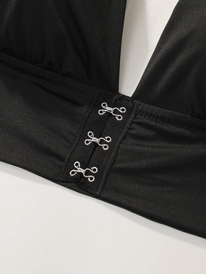 The Bold Reveal | Plus Size Halter Front - Closure Backless Bra - Negative Apparel