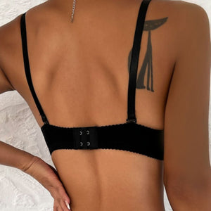 The Butterfly Charm | Women's Embroidered Butterfly Lace Underwire Push - Up Bra - Negative Apparel