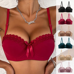 The Butterfly Charm | Women's Embroidered Butterfly Lace Underwire Push - Up Bra - Negative Apparel