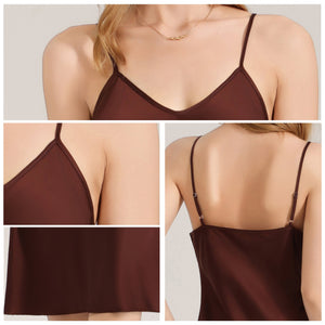 The Coffee Serenity | Women's Simple Satin Suspender Maxi Nightdress - Negative Apparel