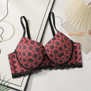 The Crimson Lift | Plus - Size Underwire Push - Up Lace Bra - Negative Apparel