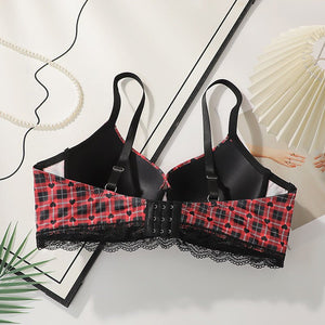 The Crimson Lift | Plus - Size Underwire Push - Up Lace Bra - Negative Apparel