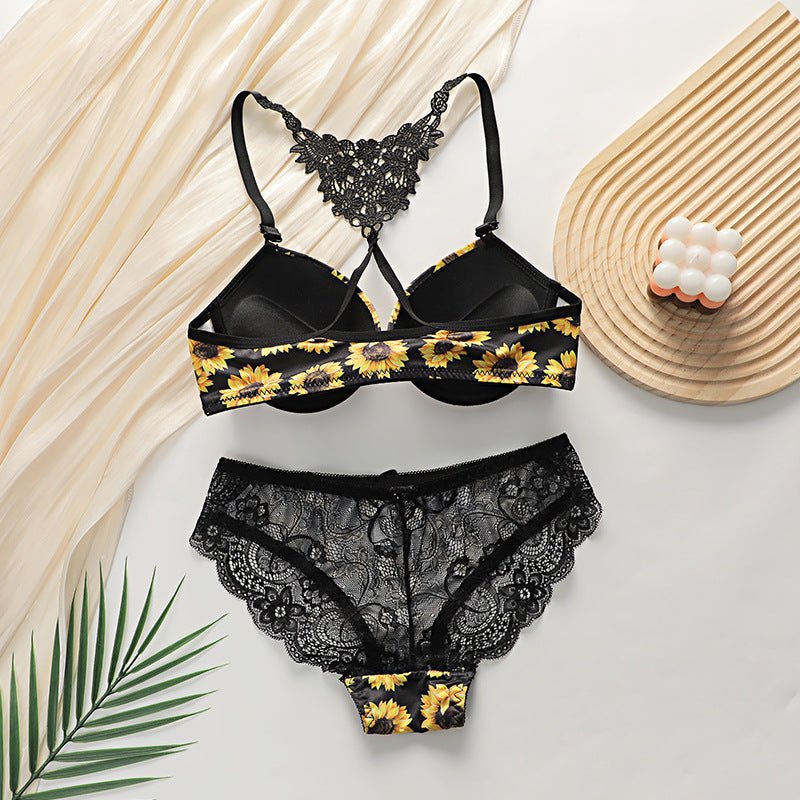 The Daisy Snatched | Front - Closure Push - Up Embroidery Set - Negative Apparel