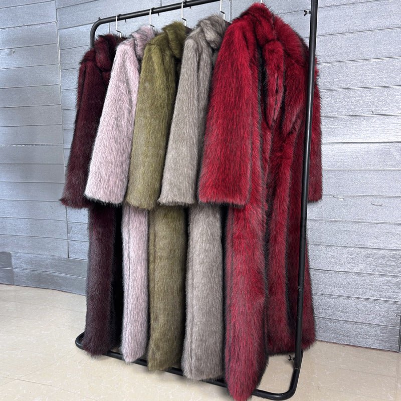 The Faux Fox Overlord | Women's Long Faux Fur Oversized Blazer Coat - Negative Apparel