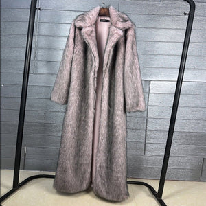 The Faux Fox Overlord | Women's Long Faux Fur Oversized Blazer Coat - Negative Apparel