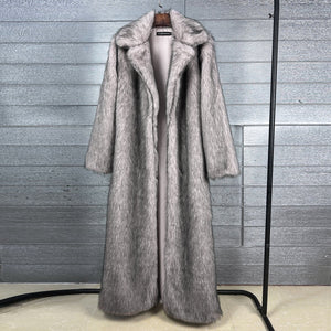 The Faux Fox Overlord | Women's Long Faux Fur Oversized Blazer Coat - Negative Apparel