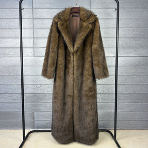 The Faux Fox Overlord | Women's Long Faux Fur Oversized Blazer Coat - Negative Apparel