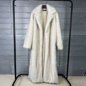 The Faux Fox Overlord | Women's Long Faux Fur Oversized Blazer Coat - Negative Apparel