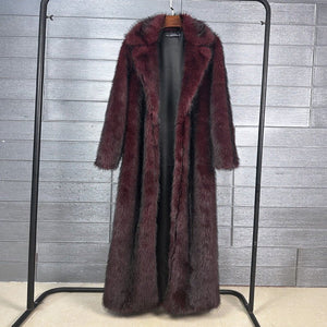 The Faux Fox Overlord | Women's Long Faux Fur Oversized Blazer Coat - Negative Apparel