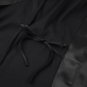 The Feather Satin | Solid Color V - Neck Long Cardigan Robe - Negative Apparel