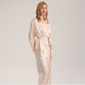 The Floral Luxe | Women's Printed Satin Long - Sleeve Top & Long Pants Pajama Set - Negative Apparel