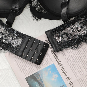 The Lace Allure | Plus - Size Underwire Lace Push - Up Bra - Negative Apparel