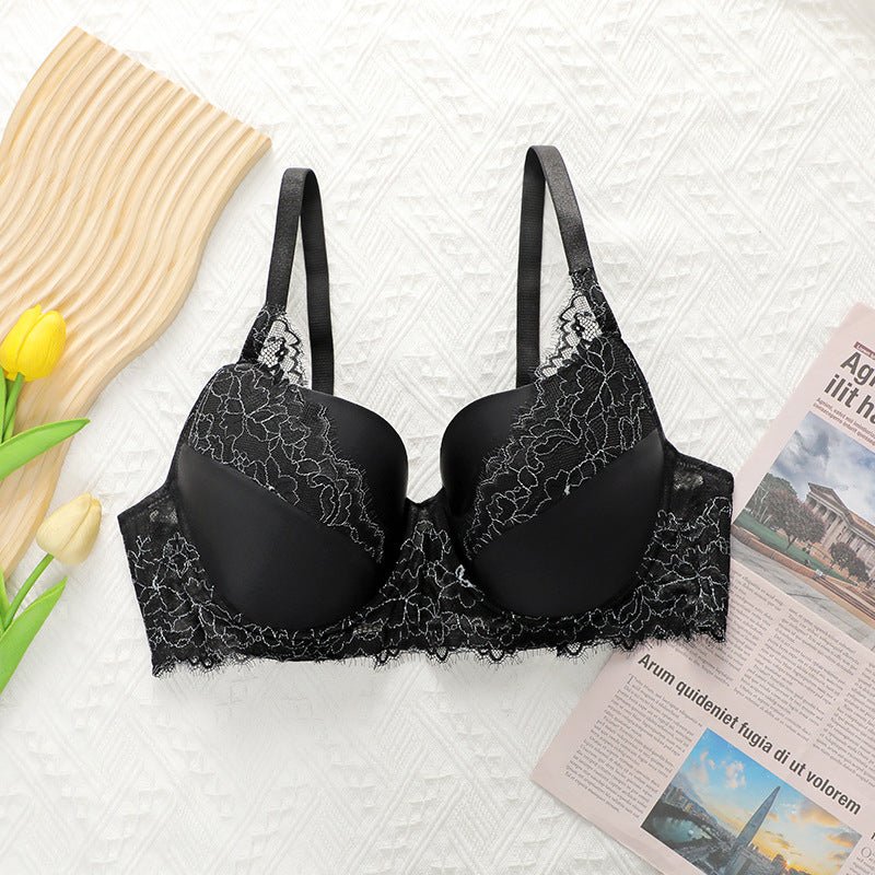 The Lace Allure | Plus - Size Underwire Lace Push - Up Bra - Negative Apparel
