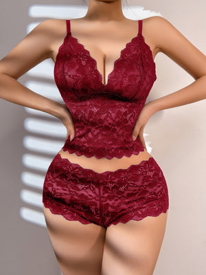 The Lace Back | Lace Wireless Triangle Cup Bra & Panty Set - Negative Apparel