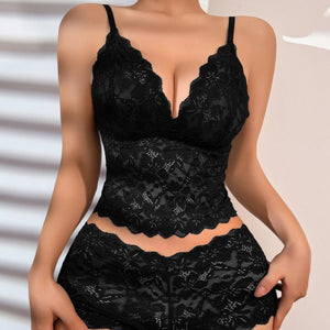 The Lace Back | Lace Wireless Triangle Cup Bra & Panty Set - Negative Apparel