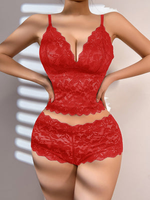 The Lace Back | Lace Wireless Triangle Cup Bra & Panty Set - Negative Apparel