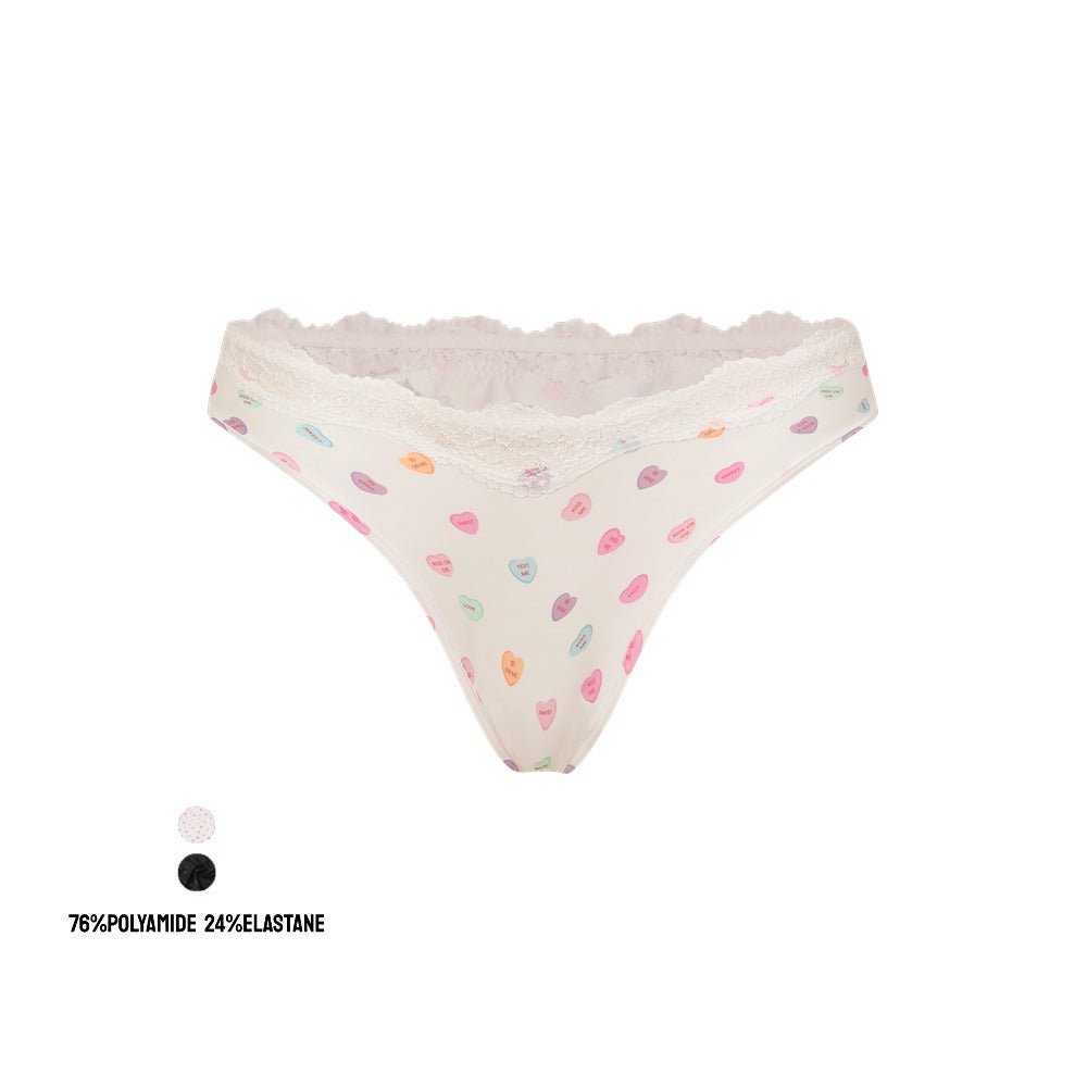 The Lace Dipped Thong | High - Stretch Snatched V - Cut Thong - Negative Apparel