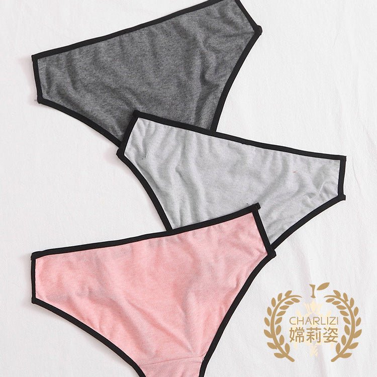 The Lace Edge Comfort | Women's Mid - Rise Lace Trim Triangle Panties - Negative Apparel