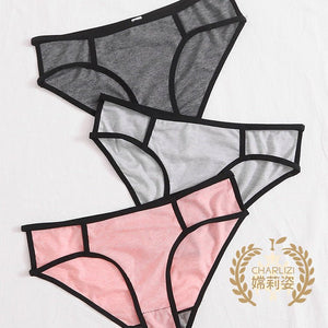 The Lace Edge Comfort | Women's Mid - Rise Lace Trim Triangle Panties - Negative Apparel