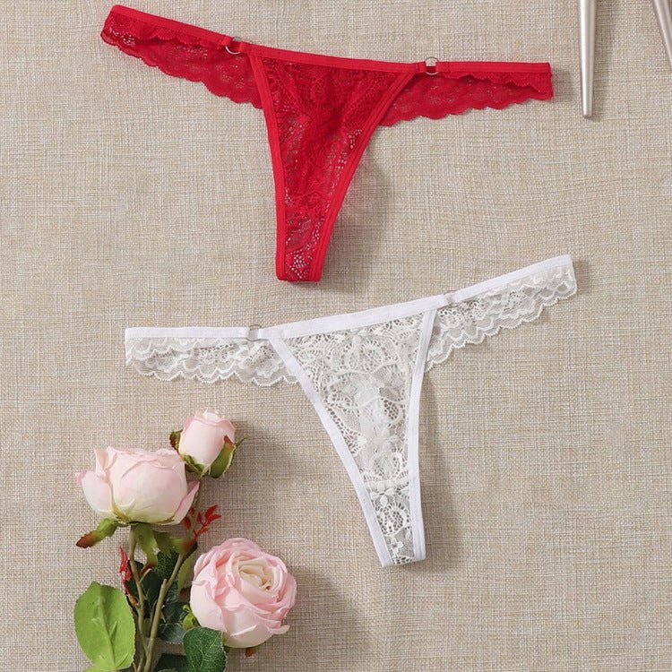 The Lace Tease | Women's Lace Low - Rise Thong Panties - Negative Apparel