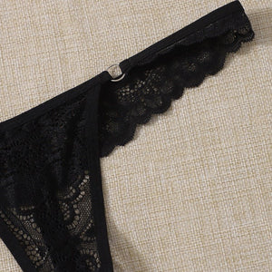 The Lace Tease | Women's Lace Low - Rise Thong Panties - Negative Apparel